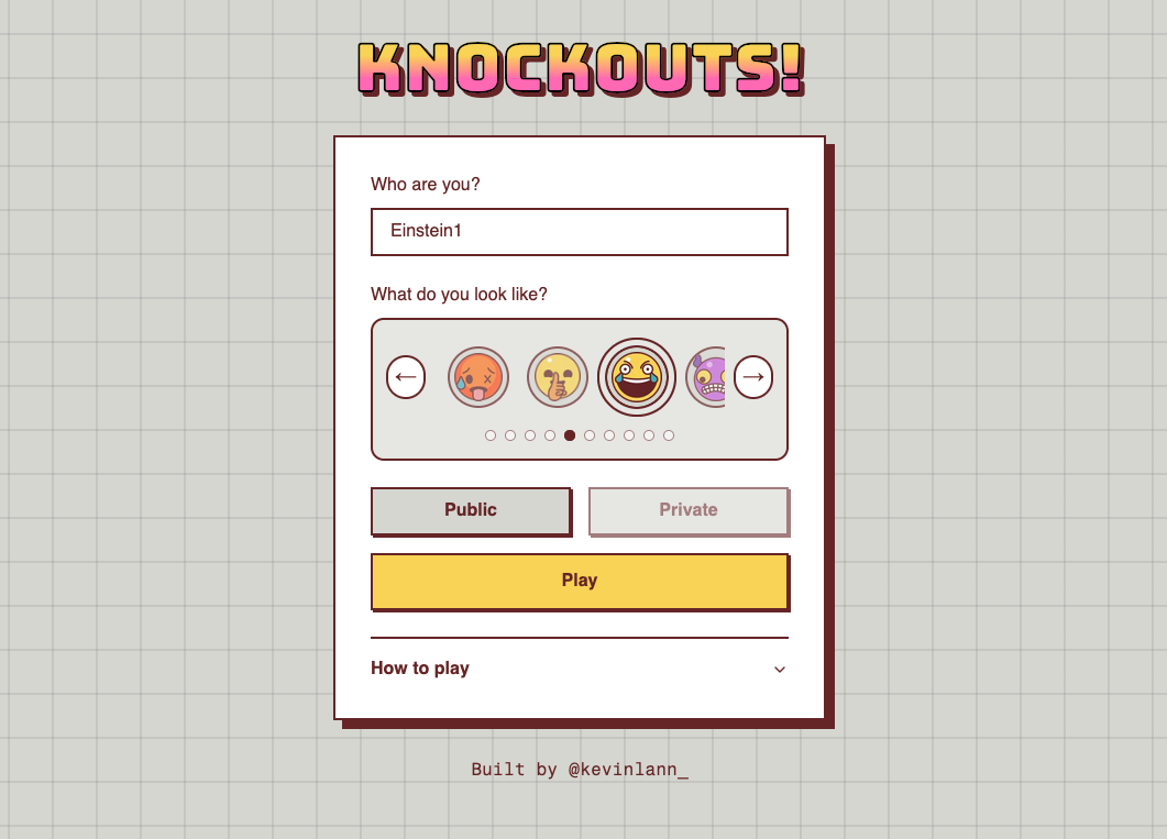 Knockouts menu